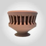 3D Printed Wood Textured Vase (Terracotta Geometric Bowl)