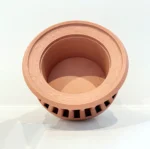 3D Printed Wood Textured Vase (Terracotta Geometric Bowl)