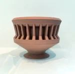 3D Printed Wood Textured Vase (Terracotta Geometric Bowl)