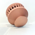 3D Printed Wood Textured Vase (Terracotta Geometric Bowl)