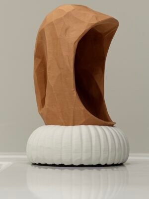 3D Printed Abstract Vase Black & White