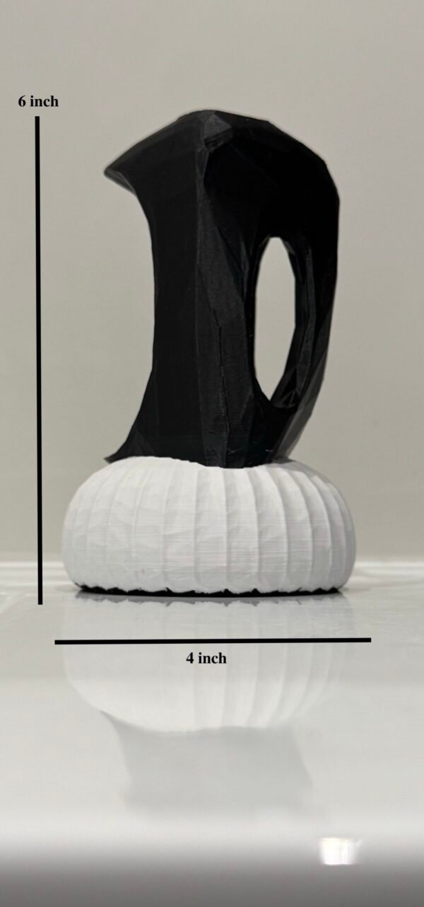 3D Printed Abstract Vase Black & White