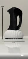 3D Printed Abstract Vase Black & White
