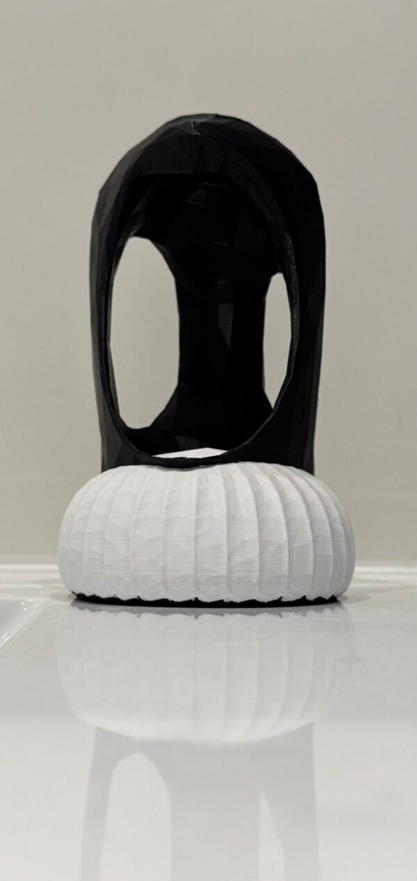 3D Printed Abstract Vase Black & White