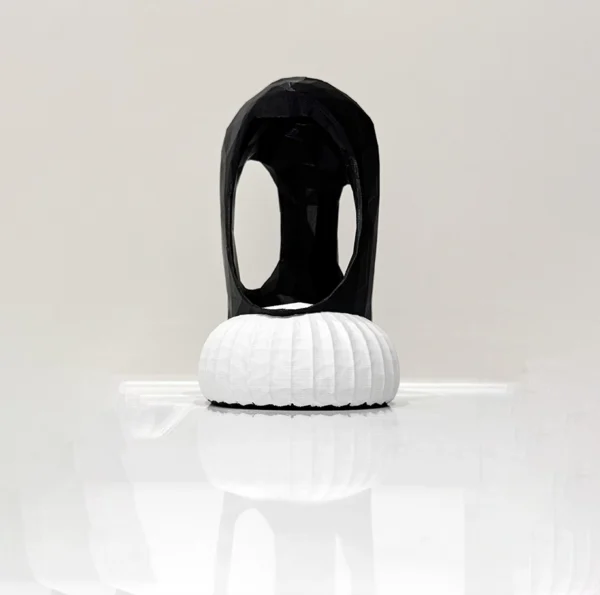 3D Printed Abstract Vase Black & White