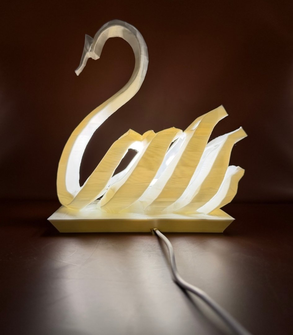 3D Printed Swan Lamp UK with elegant swan design and warm ambient LED lighting for modern home décor