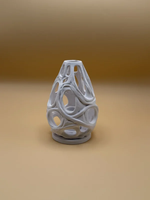 3D Printed White Vase – Modern White Minimalist Home Decor