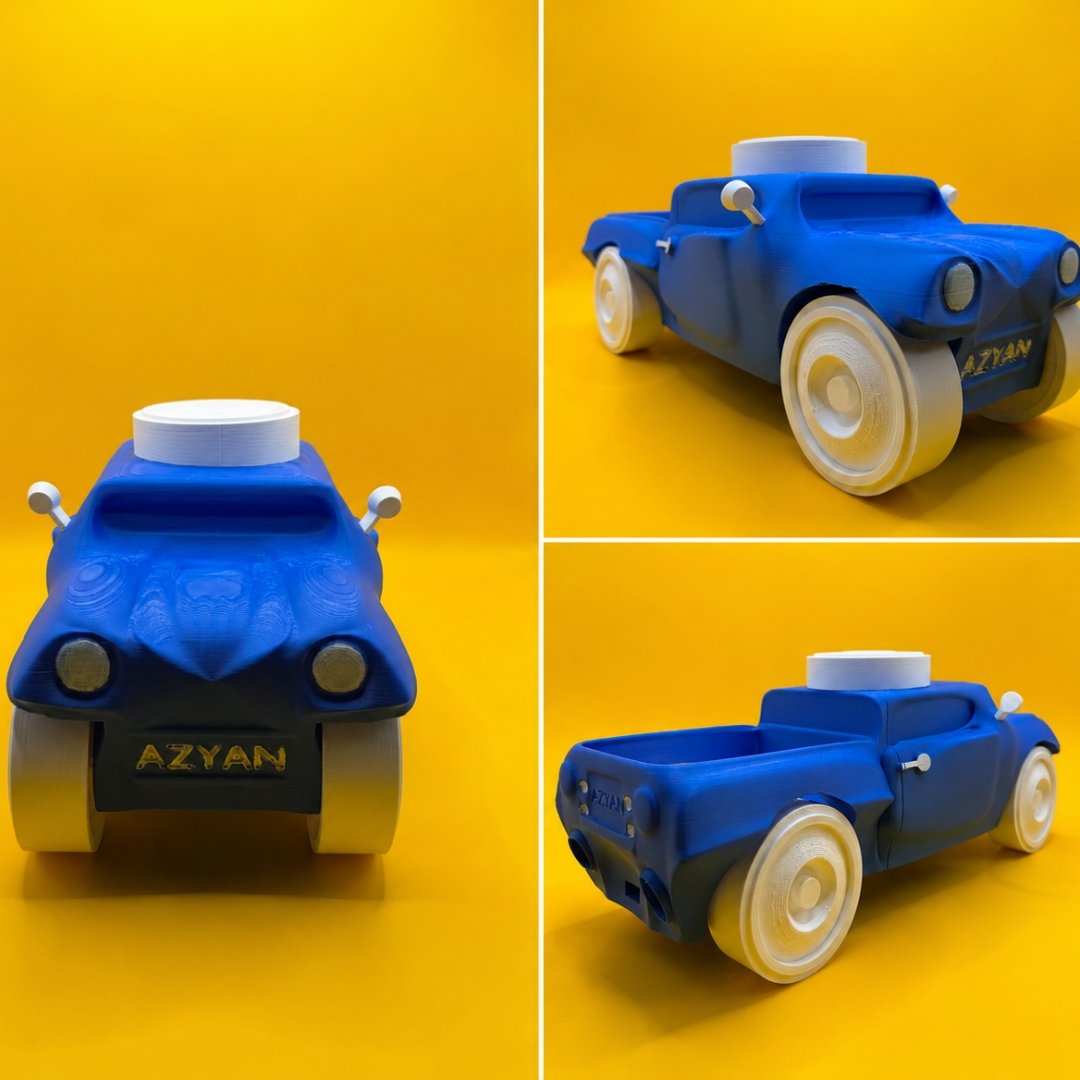 Large 3D Printed Toys pickup truck made from premium PLA with smooth rolling wheels for imaginative children's play in the UK