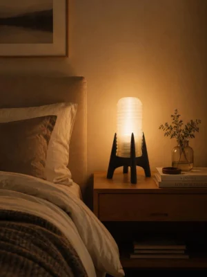 Stunning 3D Printed Rechargeable Bedside Lamp – Premium Wireless Ambient Light UK