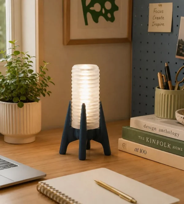 Stunning 3D Printed Rechargeable Bedside Lamp – Premium Wireless Ambient Light UK